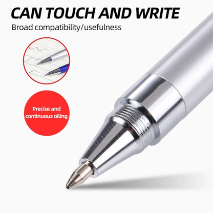 Pt360 2 in 1 Universal Silicone Disc Nib Stylus Pen with Common Writing Pen Function (Silver) - Stylus Pen by buy2fix | Online Shopping UK | buy2fix