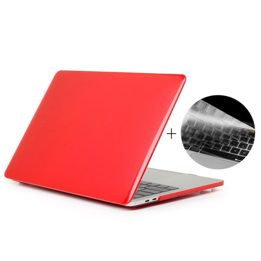 ENKAY Hat-Prince 2 in 1 Crystal Hard Shell Plastic Protective Case + Europe Version Ultra-thin TPU Keyboard Protector Cover for 2016 MacBook Pro 13.3 Inch with Touch Bar (A1706) (Red) - MacBook Pro Cases by ENKAY | Online Shopping UK | buy2fix