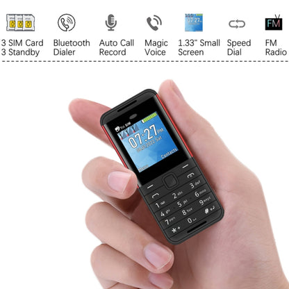 SERVO BM5310 Mini Mobile Phone, Russian Key, 1.33 inch, MTK6261D, 21 Keys, Support Bluetooth, FM, Magic Sound, Auto Call Record, GSM, Triple SIM (Red) - SERVO by SERVO | Online Shopping UK | buy2fix