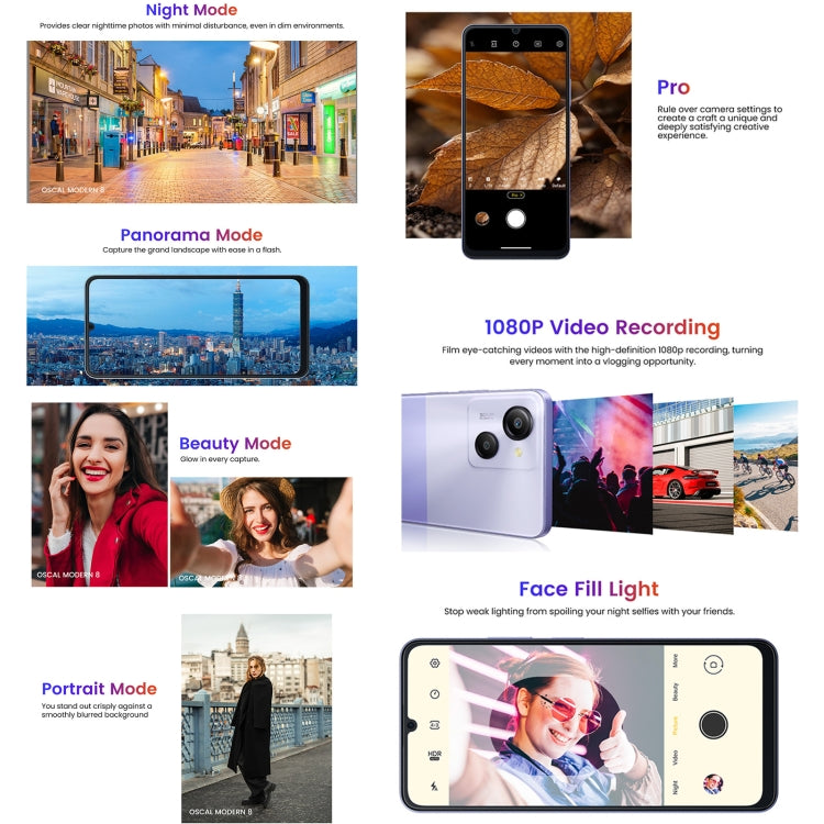 [HK Warehouse] Blackview Oscal MODERN 8, 8GB+128GB, Fingerprint & Face Identification, 6.75 inch Android 13 Unisoc T616 Octa Core up to 2.2GHz, Network: 4G, OTG(Blue) - Blackview by Blackview | Online Shopping UK | buy2fix