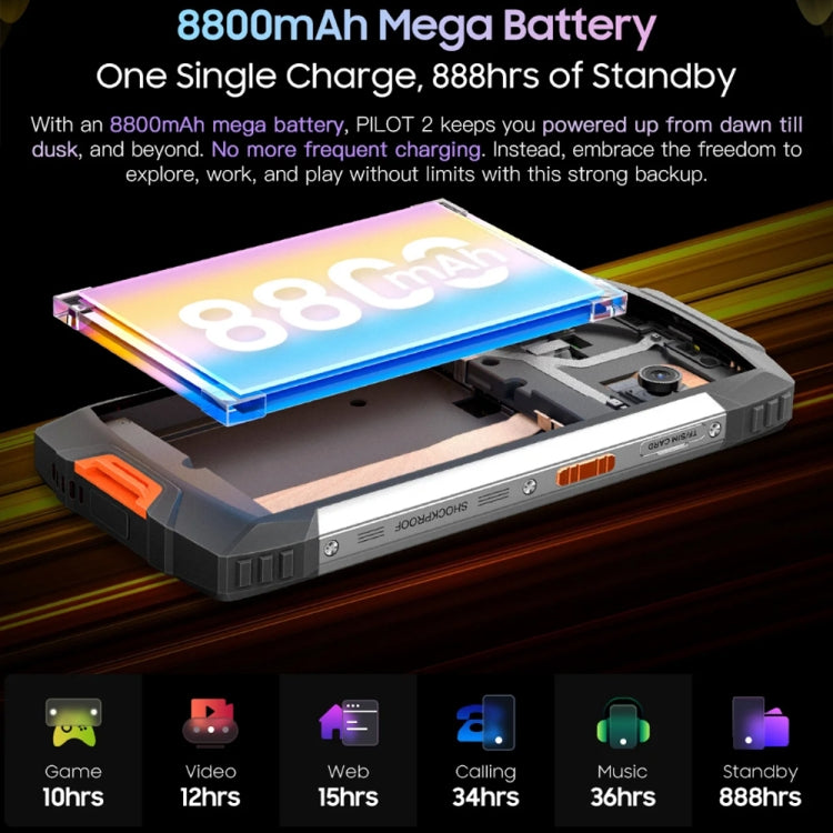 [HK Warehouse] Blackview Oscal PILOT 2, 8GB+256GB, IP68/IP69K/MIL-STD-810H, 6.5 inch Android 14 MediaTek MT6789 Octa Core, Network: 4G, OTG, NFC (Orange) - Blackview by buy2fix | Online Shopping UK | buy2fix