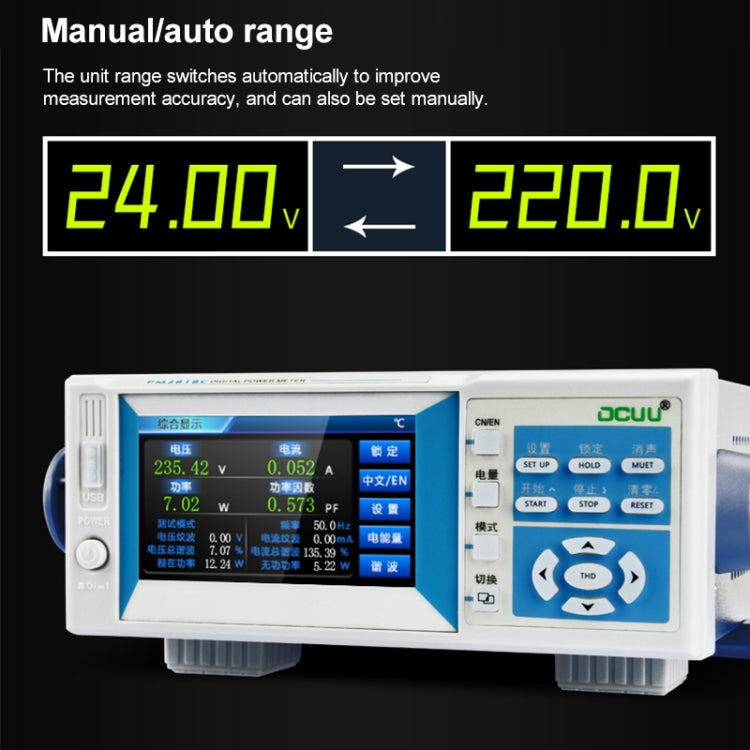 DCUU PM2818C AC 20A Intelligent Electrical Parameters Measuring Instrument (EU Plug) - Current & Voltage Tester by buy2fix | Online Shopping UK | buy2fix