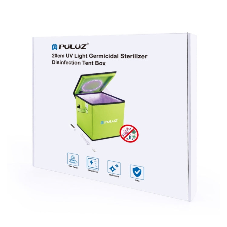 PULUZ 20cm UVC Light Germicidal Sterilizer Disinfection Tent Box - Sterilizers by PULUZ | Online Shopping UK | buy2fix