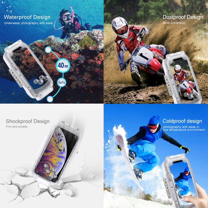 For iPhone XS Max PULUZ 40m/130ft Waterproof Diving Case, Photo Video Taking Underwater Housing Cover(White) - More iPhone Cases by PULUZ | Online Shopping UK | buy2fix