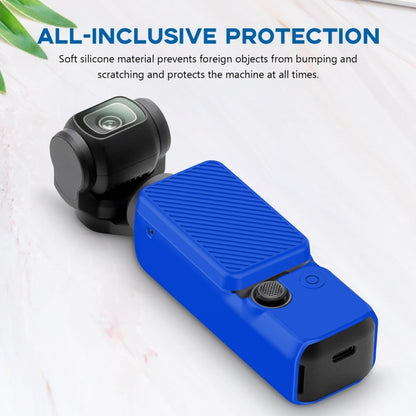 For DJI OSMO Pocket 3 PULUZ  2 in 1 Silicone Cover Case Set with Strap (Blue) - Case & Bags by PULUZ | Online Shopping UK | buy2fix