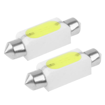 41mm 1.5W White Ceramic LED Car Signal Light Bulb, DC 12V (Pair) - Dome Lights by buy2fix | Online Shopping UK | buy2fix