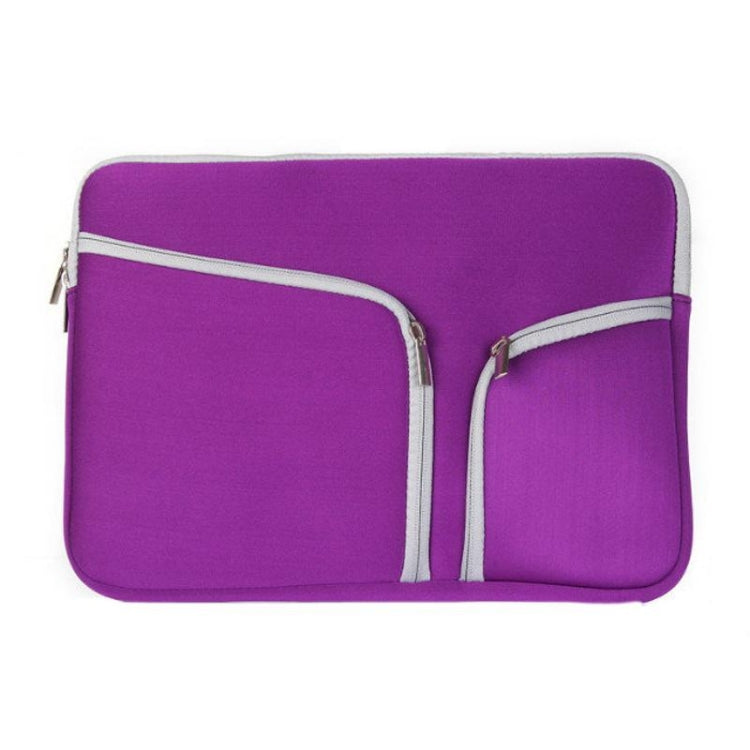 Double Pocket Zip Handbag Laptop Bag for Macbook Air 13 inch(Purple) - Protective Bags by buy2fix | Online Shopping UK | buy2fix