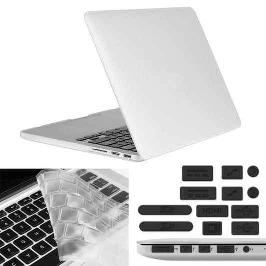 ENKAY for Macbook Pro Retina 13.3 inch (US Version) / A1425 / A1502 Hat-Prince 3 in 1 Frosted Hard Shell Plastic Protective Case with Keyboard Guard & Port Dust Plug(White) - MacBook Pro Cases by ENKAY | Online Shopping UK | buy2fix