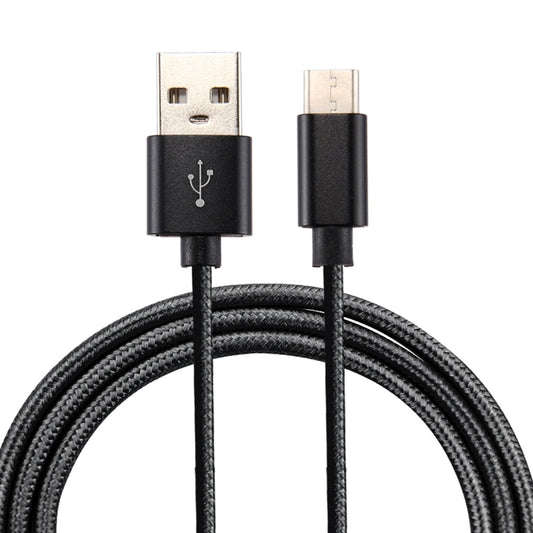 Knit Texture USB to USB-C / Type-C Data Sync Charging Cable, Cable Length: 1m, 3A Total Output, 2A Transfer Data(Black) - USB-C & Type-C Cable by buy2fix | Online Shopping UK | buy2fix