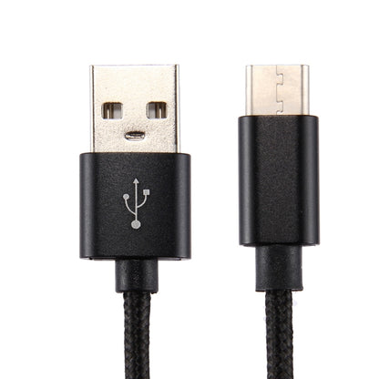 Knit Texture USB to USB-C / Type-C Data Sync Charging Cable, Cable Length: 2m, 3A Output(Black) - USB-C & Type-C Cable by buy2fix | Online Shopping UK | buy2fix