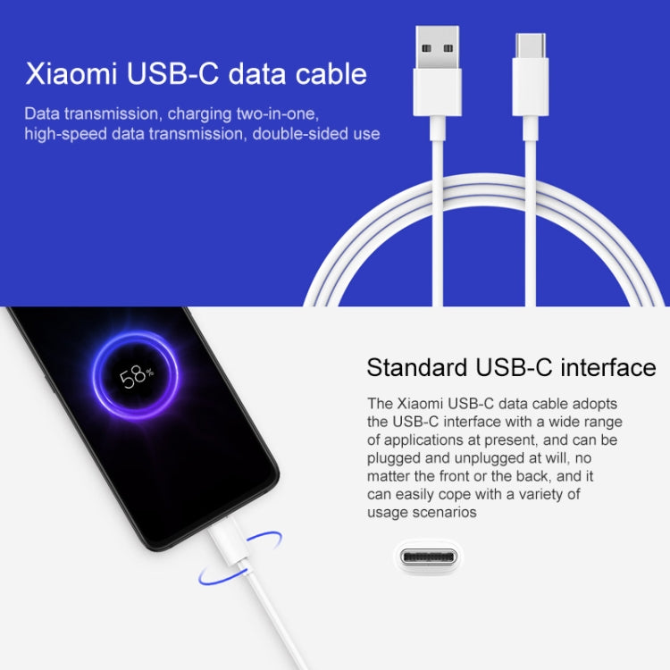 Original Xiaomi USB to USB-C / Type-C Data Cable Normal Version, Cable Length: 1m (White) - USB-C & Type-C Cable by Xiaomi | Online Shopping UK | buy2fix