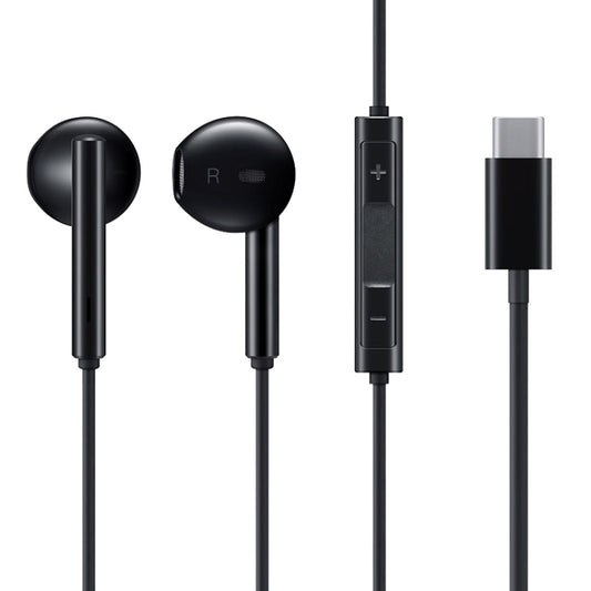 Original Huawei CM33 Type-C Headset Wire Control In-Ear Earphone with Mic for Huawei P20 Series, Mate 10 Series(Black) - Type-C Earphone by Huawei | Online Shopping UK | buy2fix