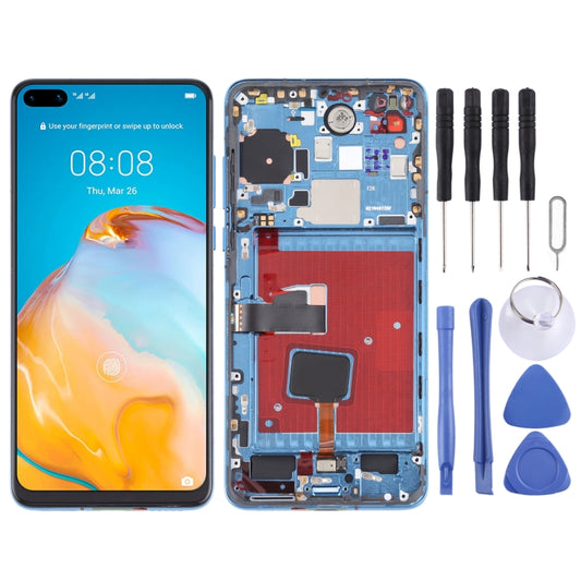 Original OLED LCD Screen for Huawei P40 Digitizer Full Assembly with Frame(Blue) - LCD Screen by buy2fix | Online Shopping UK | buy2fix
