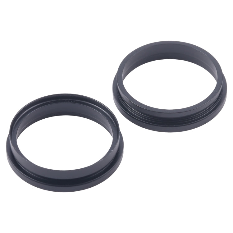 For iPhone 16 2pcs/set Rear Camera Glass Lens Metal Outside Protector Hoop Ring (Black) -  by buy2fix | Online Shopping UK | buy2fix