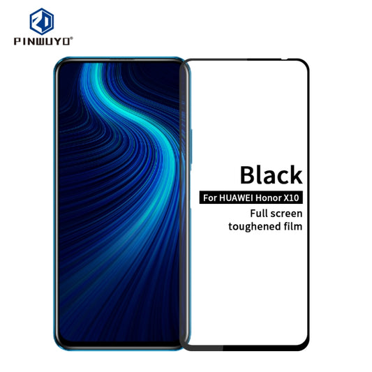 For Huawei Honor X10 PINWUYO 9H 2.5D Full Screen Tempered Glass Film(Black) - Honor Tempered Glass by PINWUYO | Online Shopping UK | buy2fix