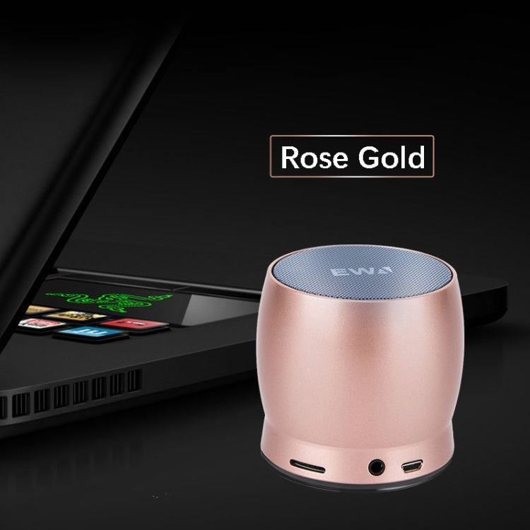 EWA A150 Portable Mini Bluetooth Speaker Wireless Hifi Stereo Strong Bass Music Boom Box Metal Subwoofer, Support Micro SD Card & 3.5mm AUX(Rose Gold) - Desktop Speaker by EWA | Online Shopping UK | buy2fix