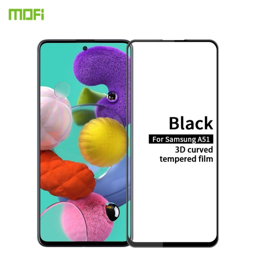 For Samsung Galaxy A51 MOFI 9H 3D Explosion-proof Curved Screen Tempered Glass Film(Black) - Galaxy Tempered Glass by MOFI | Online Shopping UK | buy2fix