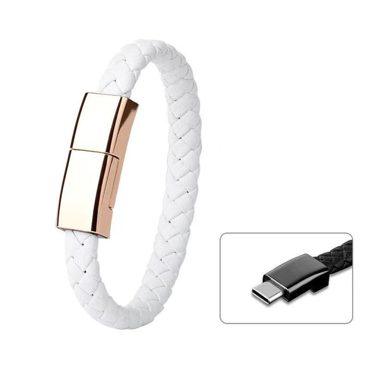 XJ-27 3A USB to USB-C / Type-C Creative Bracelet Data Cable, Cable Length: 22.5cm(White) - USB-C & Type-C Cable by buy2fix | Online Shopping UK | buy2fix