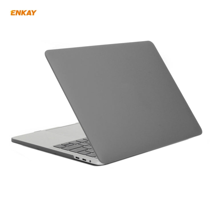 ENKAY 3 in 1 Matte Laptop Protective Case + US Version TPU Keyboard Film + Anti-dust Plugs Set for MacBook Pro 13.3 inch A1706 / A1989 / A2159 (with Touch Bar)(Grey) - MacBook Pro Cases by ENKAY | Online Shopping UK | buy2fix