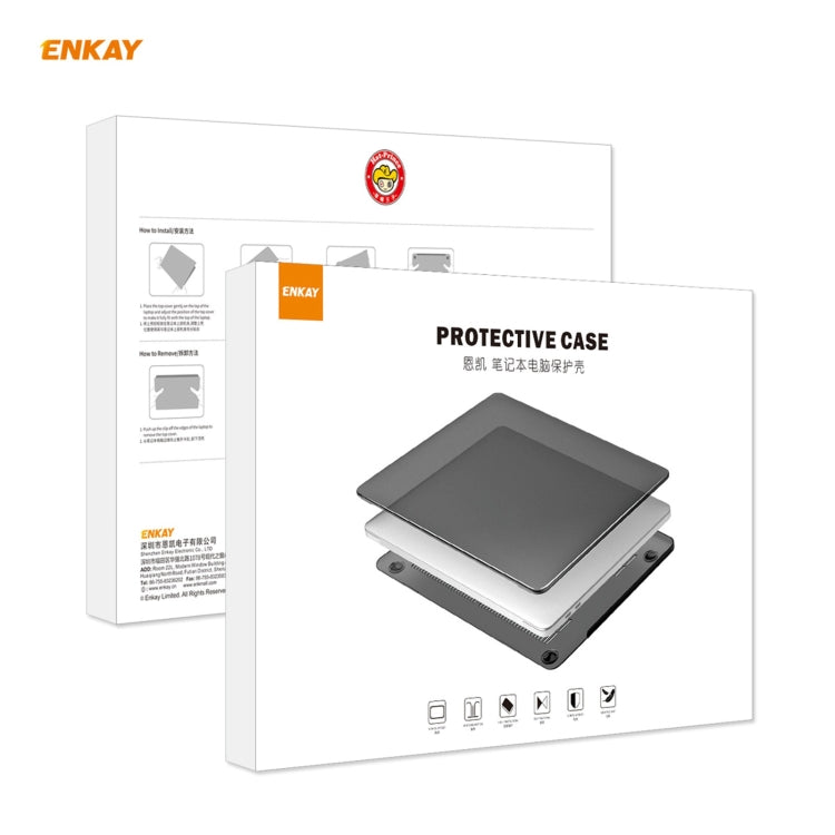 ENKAY 3 in 1 Matte Laptop Protective Case + EU Version TPU Keyboard Film + Anti-dust Plugs Set for MacBook Pro 15.4 inch A1707 & A1990 (with Touch Bar)(Grey) - MacBook Pro Cases by ENKAY | Online Shopping UK | buy2fix