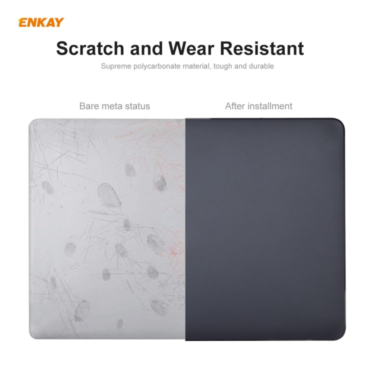 ENKAY 3 in 1 Matte Laptop Protective Case + EU Version TPU Keyboard Film + Anti-dust Plugs Set for MacBook Pro 15.4 inch A1707 & A1990 (with Touch Bar)(Grey) - MacBook Pro Cases by ENKAY | Online Shopping UK | buy2fix