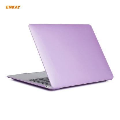 ENKAY 3 in 1 Matte Laptop Protective Case + EU Version TPU Keyboard Film + Anti-dust Plugs Set for MacBook Air 13.3 inch A1932 (2018)(Purple) - MacBook Air Cases by ENKAY | Online Shopping UK | buy2fix