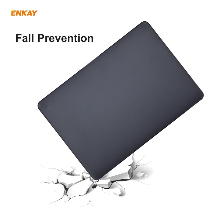 ENKAY 3 in 1 Matte Laptop Protective Case + US Version TPU Keyboard Film + Anti-dust Plugs Set for MacBook Air 13.3 inch A2179 & A2337 (2020)(Dark Blue) - MacBook Air Cases by ENKAY | Online Shopping UK | buy2fix