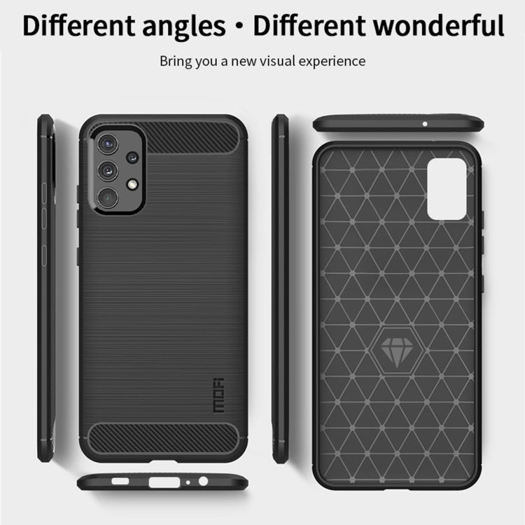 For Samsung Galaxy A32 4G(EU Version) MOFI Gentleness Series Brushed Texture Carbon Fiber Soft TPU Case(Black) - Galaxy Phone Cases by MOFI | Online Shopping UK | buy2fix