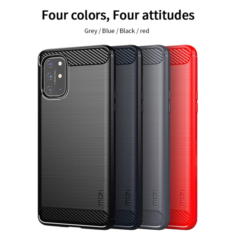 For OnePlus 8T MOFI Gentleness Series Brushed Texture Carbon Fiber Soft TPU Case(Grey) - OnePlus Cases by MOFI | Online Shopping UK | buy2fix