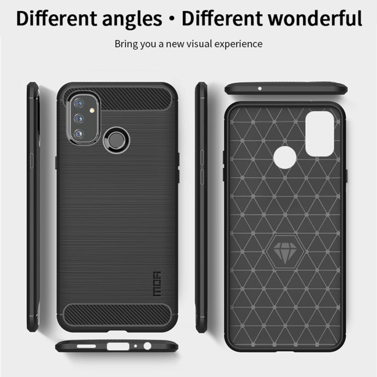 For OnePlus Nord N100 MOFI Gentleness Series Brushed Texture Carbon Fiber Soft TPU Case(Grey) - OnePlus Cases by MOFI | Online Shopping UK | buy2fix