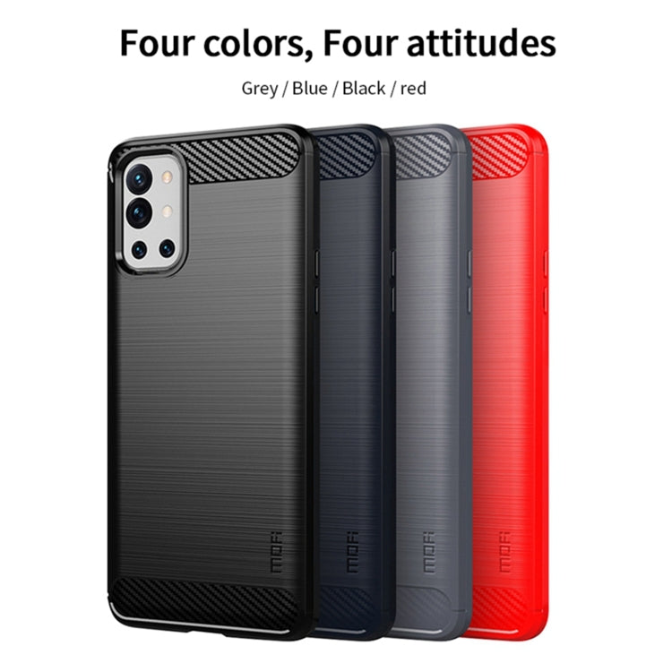 For OnePlus 9R MOFI Gentleness Series Brushed Texture Carbon Fiber Soft TPU Case(Blue) - OnePlus Cases by MOFI | Online Shopping UK | buy2fix