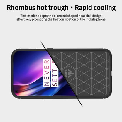 For OnePlus 8 MOFI Gentleness Series Brushed Texture Carbon Fiber Soft TPU Case(Blue) - OnePlus Cases by MOFI | Online Shopping UK | buy2fix