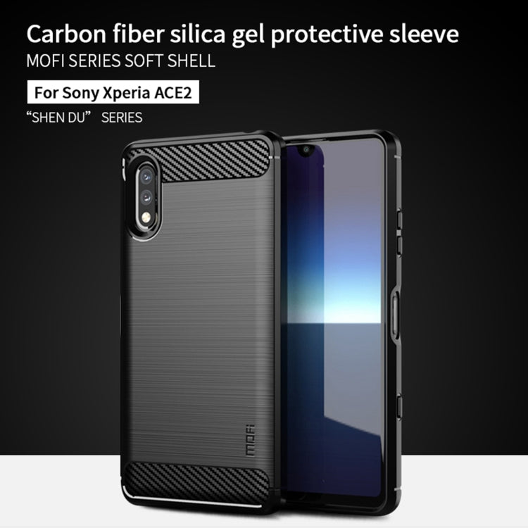 For Sony Xperia ACE ll MOFI Gentleness Series Brushed Texture Carbon Fiber Soft TPU Case(Black) - Sony Cases by MOFI | Online Shopping UK | buy2fix