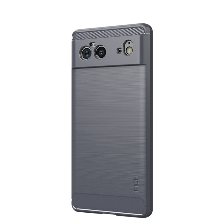 For Google Pixel 6 MOFI Gentleness Series Brushed Texture Carbon Fiber Soft TPU Case(Gray) - Google Cases by MOFI | Online Shopping UK | buy2fix