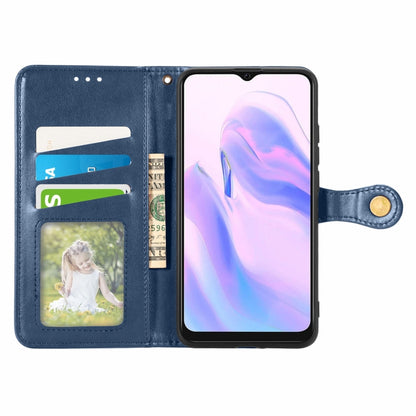 For Blackview A70 Solid Color Leather Buckle Phone Case with Lanyard & Photo Frame & Card Slot & Wallet & Stand Function(Blue) - More Brand by buy2fix | Online Shopping UK | buy2fix