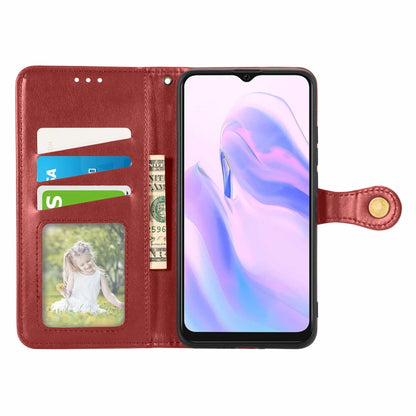 For Blackview A70 Solid Color Leather Buckle Phone Case with Lanyard & Photo Frame & Card Slot & Wallet & Stand Function(Red) - More Brand by buy2fix | Online Shopping UK | buy2fix