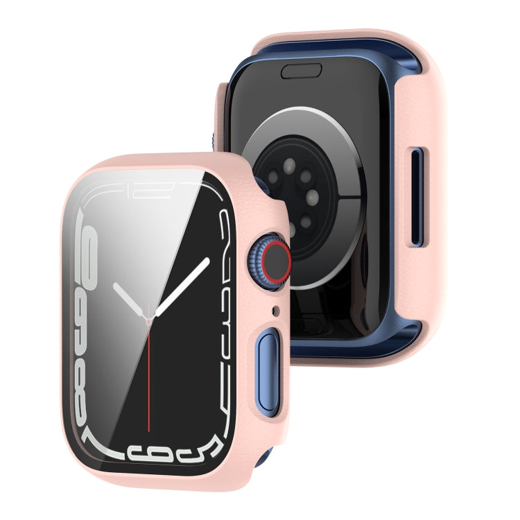 Shockproof PC Protective Case with Tempered Glass Film For Apple Watch Series 9 / 8 / 7 41mm(Silver) - Watch Cases by buy2fix | Online Shopping UK | buy2fix