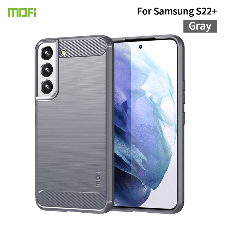 For Samsung Galaxy S22+ 5G MOFI Gentleness Series Brushed Texture Carbon Fiber Soft TPU Case(Gray) - Galaxy S22+ 5G Cases by MOFI | Online Shopping UK | buy2fix
