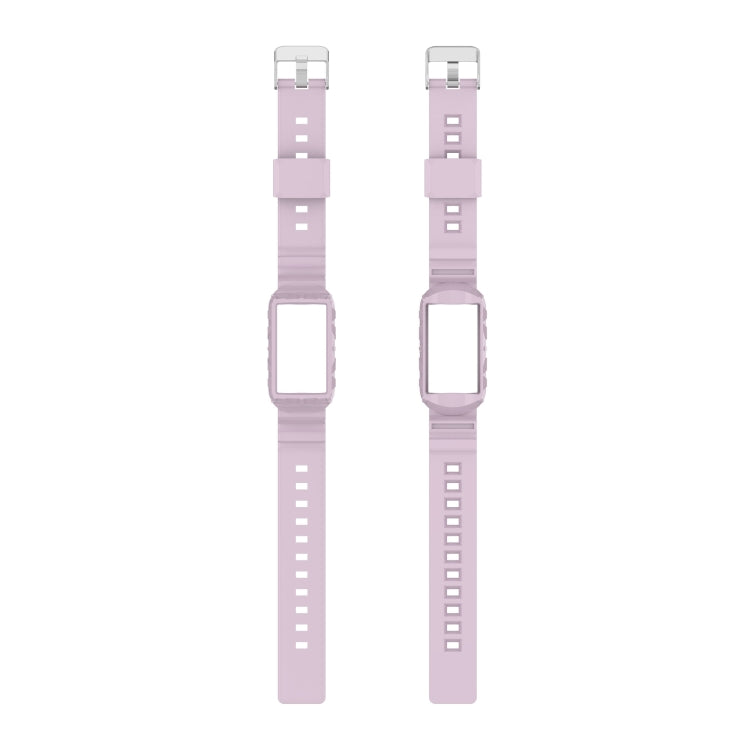For Fitbit Charge 3 SE Silicone One Body Armor Watch Band(Light Purple) - Watch Bands by buy2fix | Online Shopping UK | buy2fix