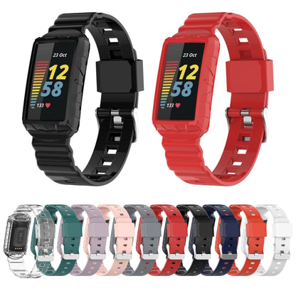 For Fitbit Charge 3 SE Silicone One Body Armor Watch Band(Black) - Watch Bands by buy2fix | Online Shopping UK | buy2fix