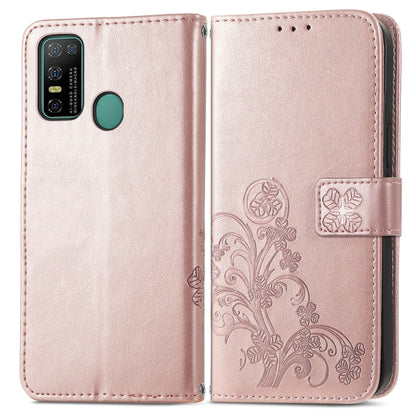 For Doogee N30 Four-leaf Clasp Embossed Buckle Mobile Phone Protection Leather Case(Rose Glod) - More Brand by buy2fix | Online Shopping UK | buy2fix