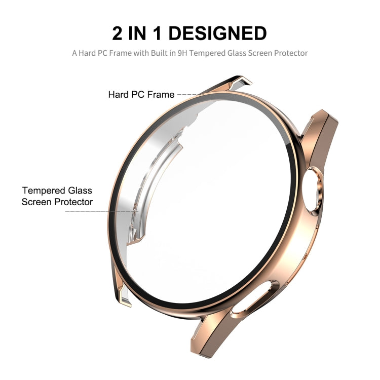 For Huawei Watch GT 3 42mm ENKAY PC Frame + Tempered Glass Protector Composite Case(Rose Gold) - Watch Cases by ENKAY | Online Shopping UK | buy2fix