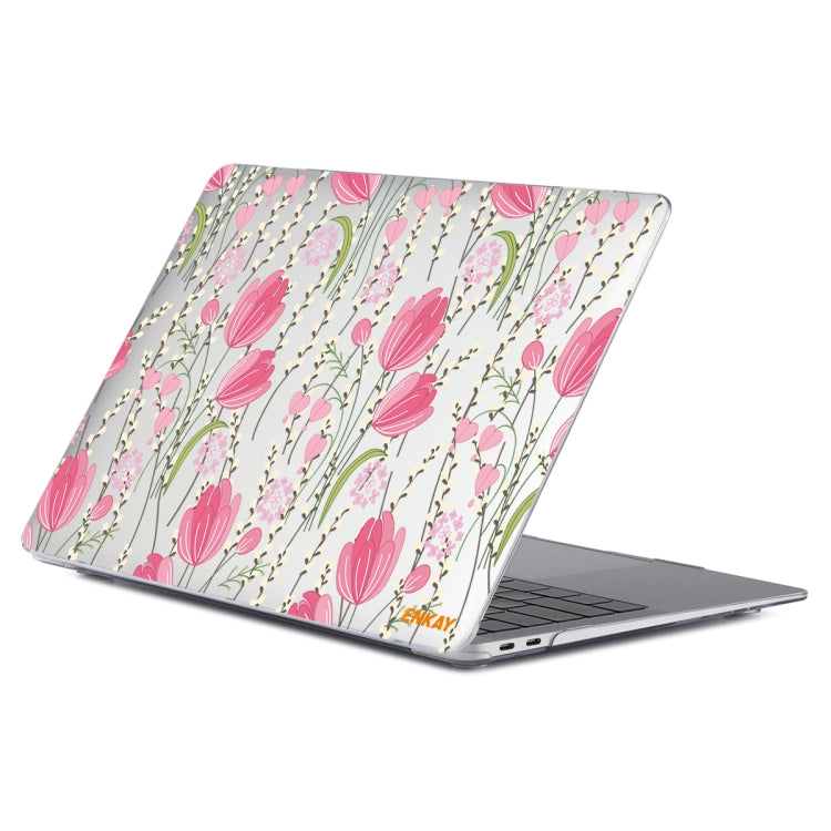 ENKAY Flower Series Pattern Laotop Protective Crystal Case for MacBook Pro 16 inch A2141(Tulips) - MacBook Pro Cases by ENKAY | Online Shopping UK | buy2fix