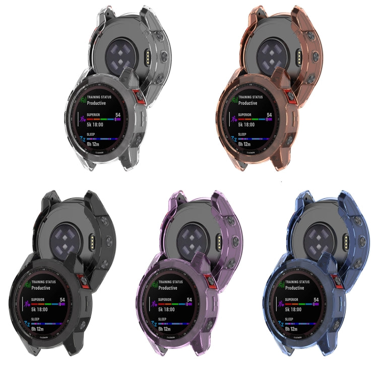 For Garmin Fenix 7 Shockproof TPU Soft Protective Case(Purple) - Watch Cases by buy2fix | Online Shopping UK | buy2fix