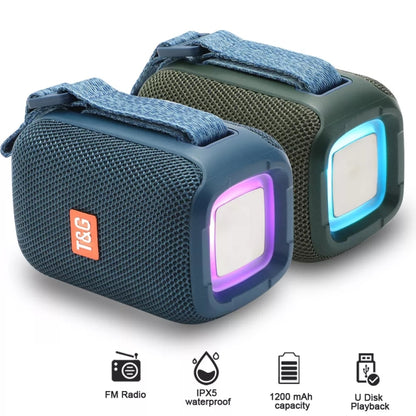 T&G TG339 RGB Light 5W Waterproof Portable Bluetooth Speaker(Blue) - Desktop Speaker by T&G | Online Shopping UK | buy2fix