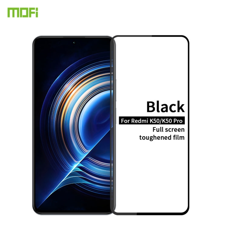 For Xiaomi Redmi K50 / K50 Pro MOFI 9H 2.5D Full Screen Tempered Glass Film(Black) -  by MOFI | Online Shopping UK | buy2fix