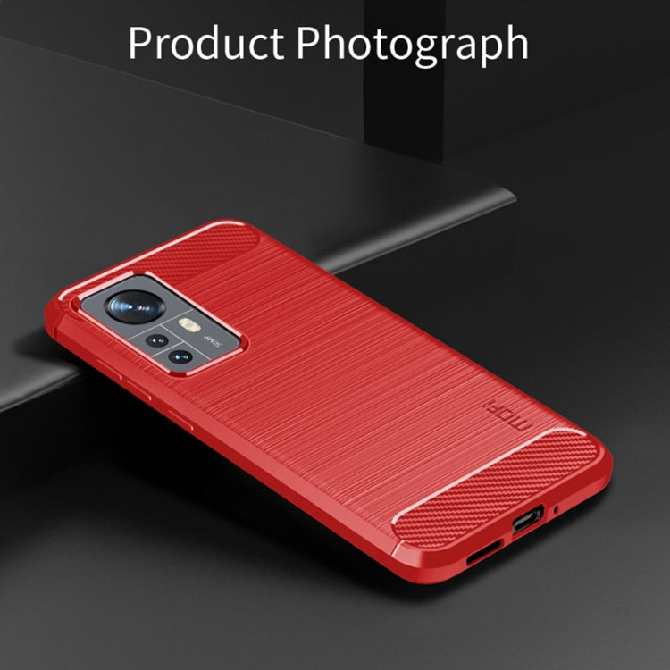 For Xiaomi 12 Pro MOFI Gentleness Brushed Carbon Fiber Soft TPU Case(Red) - Xiaomi Cases by MOFI | Online Shopping UK | buy2fix