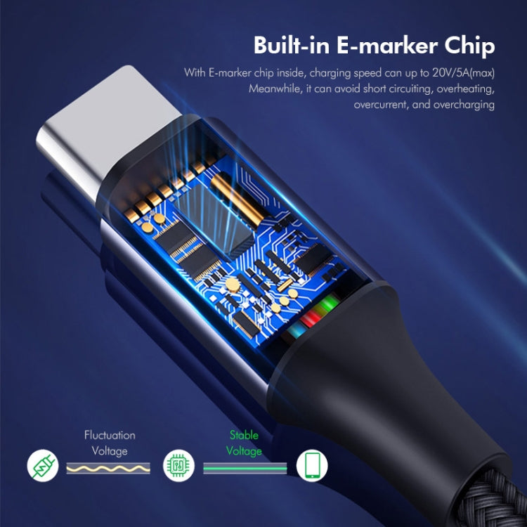 ENKAY PD100W 5A USB-C / Type-C to Type-C Fast Charging Cable with E-Marker, Length:1m - USB-C & Type-C Cable by ENKAY | Online Shopping UK | buy2fix