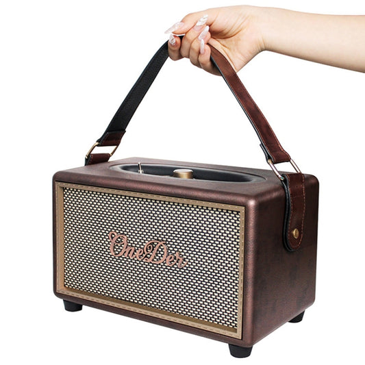 Oneder D6 40W Retro Classic Wooden Portable Outdoor Bluetooth Speaker(Brown) - Desktop Speaker by OneDer | Online Shopping UK | buy2fix