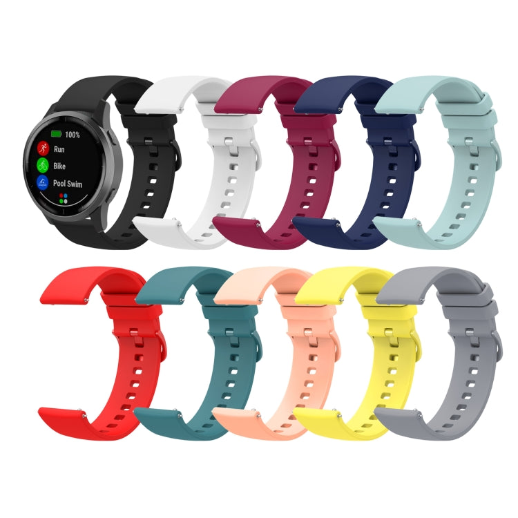 For Amazfit Pace 22mm Solid Color Soft Silicone Watch Band(White) - Watch Bands by buy2fix | Online Shopping UK | buy2fix